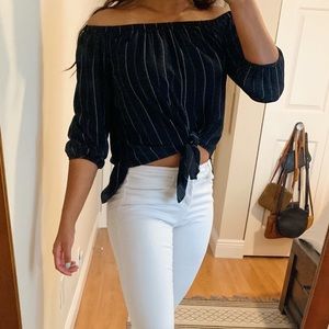 Off Shoulder Black Blouse